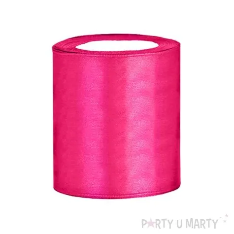 tasiemka satynowa rozowa ciemna 100 mm 25 m