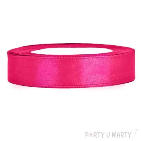 tasiemka satynowa rozowa ciemna 12 mm 25 m