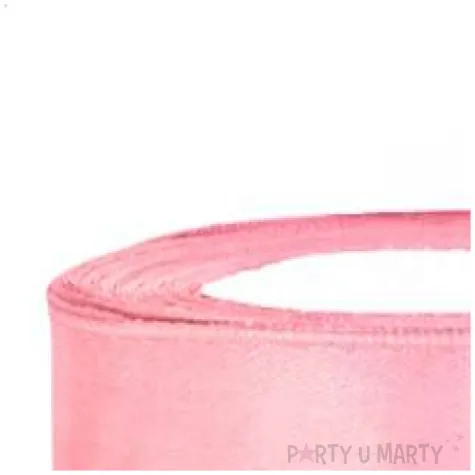 tasiemka satynowa rozowa jasna 12 mm 25 m