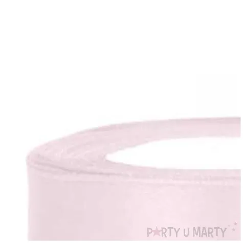 tasiemka satynowa rozowa pudrowa jasna 12 mm 25 m