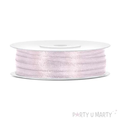 tasiemka satynowa rozowa pudrowa jasna 3 mm 50 m