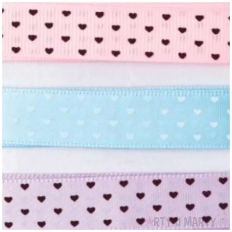 tasiemka satynowa serduszka mix aliga 15 mm 1 m