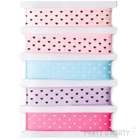 tasiemka satynowa serduszka mix aliga 15 mm 1 m