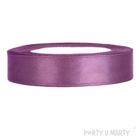 tasiemka satynowa sliwkowa 12 mm 25 m