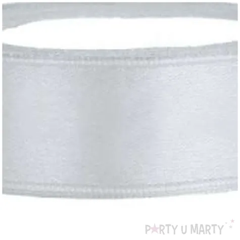 tasiemka satynowa srebrna 12 mm 25 m