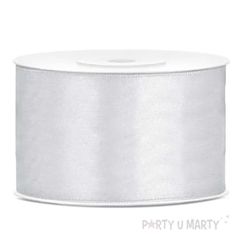 tasiemka satynowa srebrna jasna 38 mm 25 m