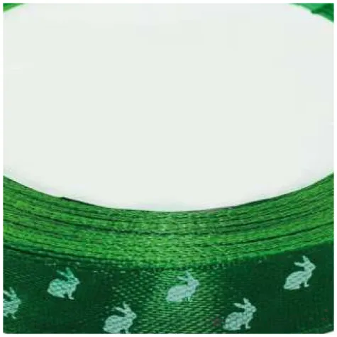 tasiemka satynowa swiateczna kroliczki zielona brewis 12 mm 22 m