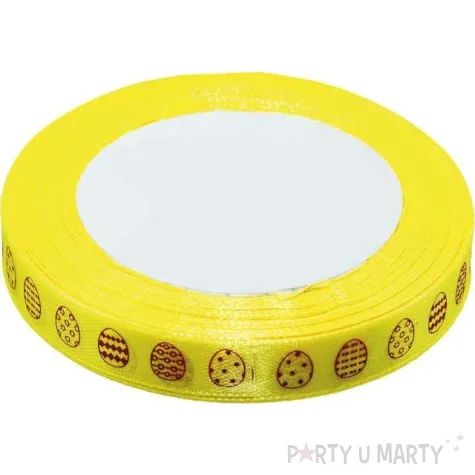 tasiemka satynowa swiateczna pisanki zolta brewis 12 mm 22 m