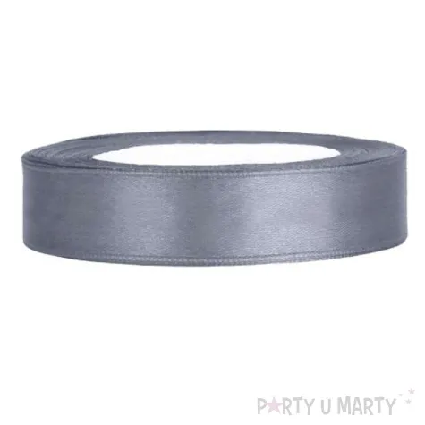 tasiemka satynowa szara 12 mm 25 m