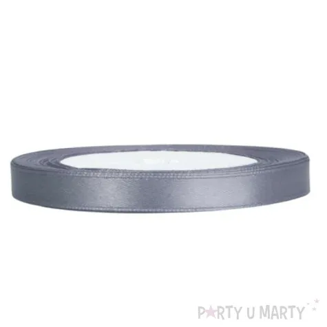 tasiemka satynowa szara 6 mm 25 m