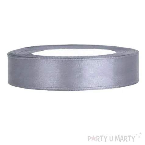 tasiemka satynowa szara jasny 12 mm 25 m
