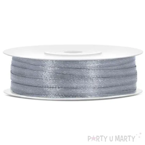 tasiemka satynowa szara zimna 3 mm 50 m