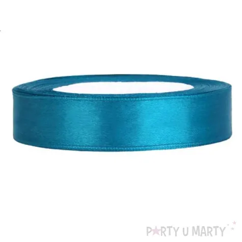 tasiemka satynowa turkusowa 12 mm 25 m