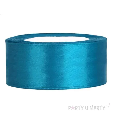 tasiemka satynowa turkusowa 25 mm 25 m