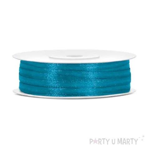 tasiemka satynowa turkusowa 3 mm 50 m