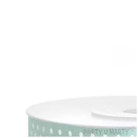 tasiemka satynowa w kropki mietowa jasna 12 mm 25 m