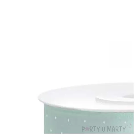 tasiemka satynowa w kropki mietowa jasna 25 mm 25 m