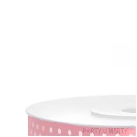 tasiemka satynowa w kropki rozowa jasna 12 mm 25 m