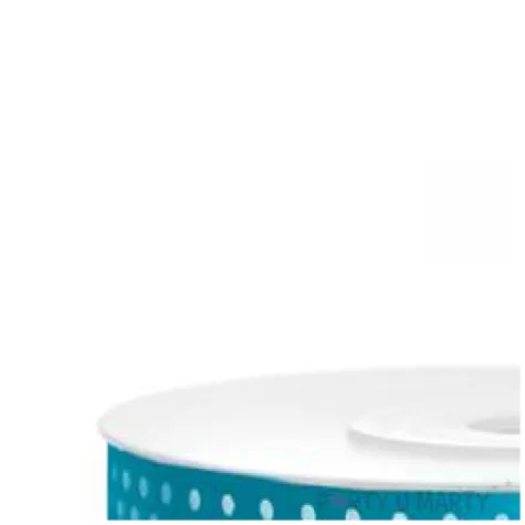 tasiemka satynowa w kropki turkusowa 12 mm 25 m