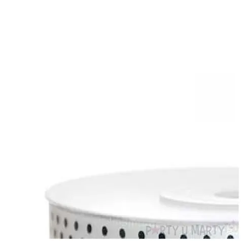 tasiemka satynowa w kropki zlamana biel 12 mm 25 m