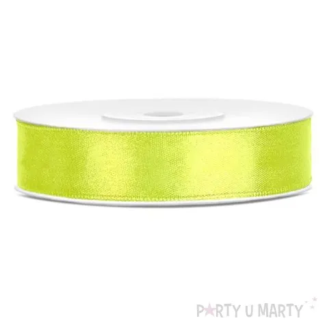 tasiemka satynowa zielona neon 12 mm 25 m