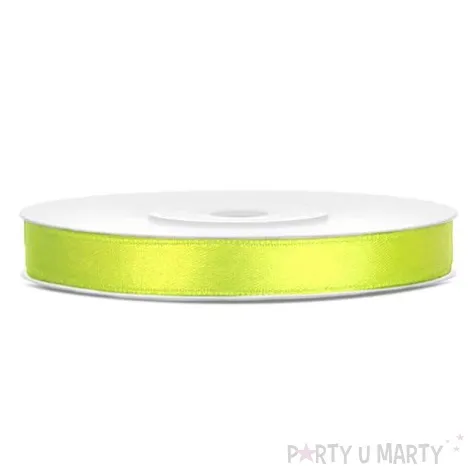 tasiemka satynowa zielona neon 6 mm 25 m