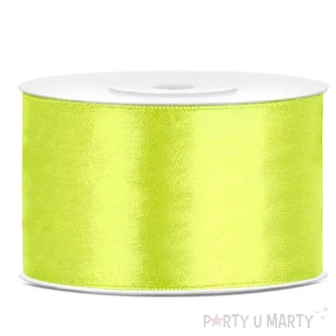 tasiemka satynowa zielona neonowa 38 mm 25 m