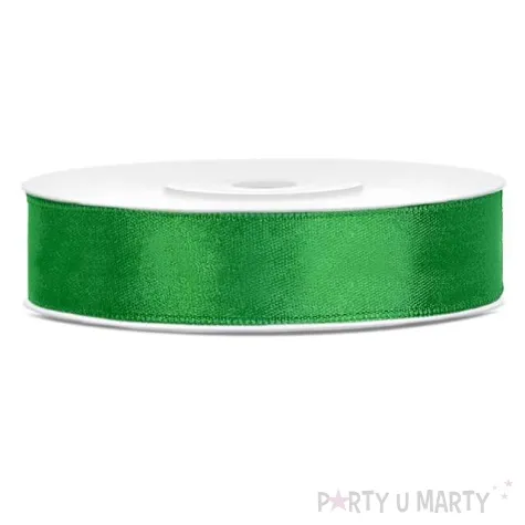 tasiemka satynowa zielona szmaragdowa 12 mm 25 m