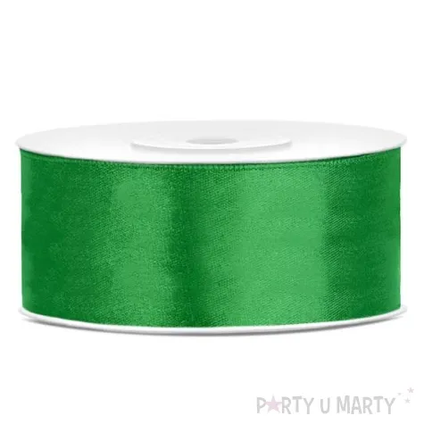 tasiemka satynowa zielona szmaragdowa 25 mm 25 m