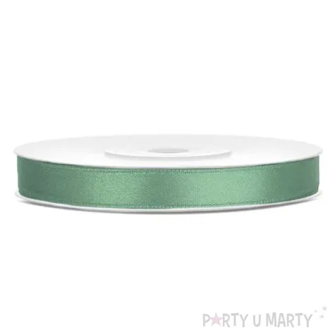 tasiemka satynowa zielono szara 6 mm 25 m