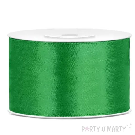 tasiemka satynowa zielony szmaragdowy 38 mm 25 m