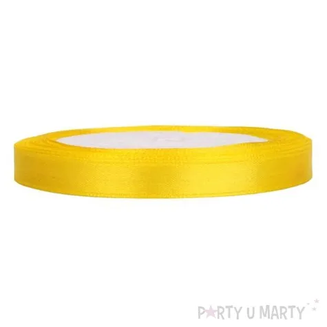 tasiemka satynowa zolta 6 mm 25 m