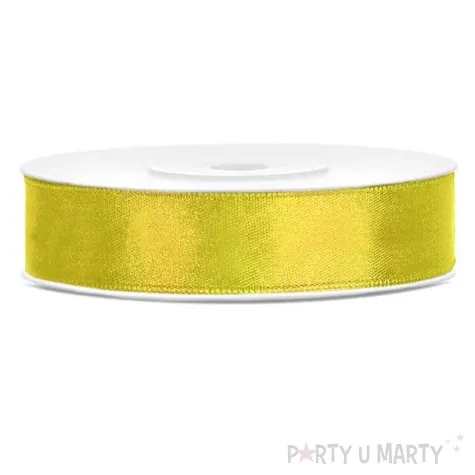 tasiemka satynowa zolta ciemna 12 mm 25 m