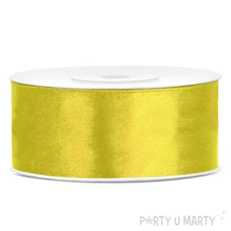 tasiemka satynowa zolta ciemna 25 mm 25 m