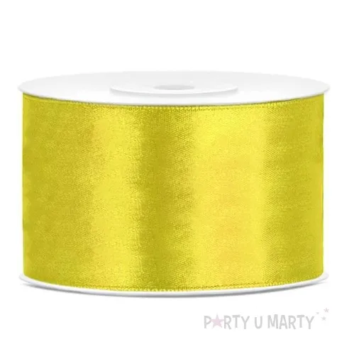 tasiemka satynowa zolta ciemna 38 mm 25 m