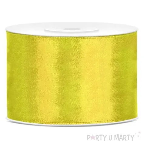 tasiemka satynowa zolty ciemny 50 mm 25 m