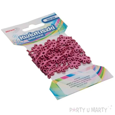 tasiemka skorzana kwiatki rozowy brewis 1 m