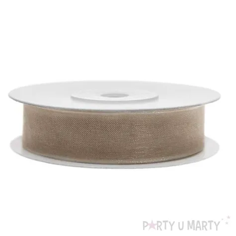 tasiemka szyfonowa bezowa 12 mm 25 m