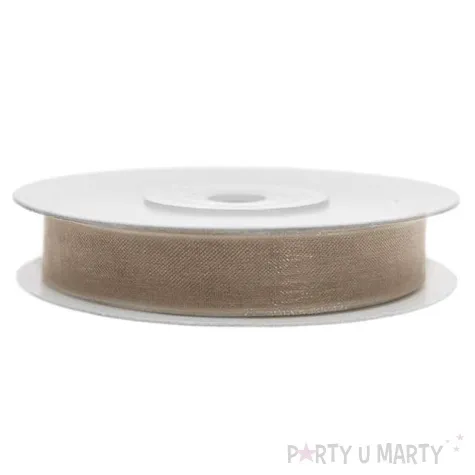 tasiemka szyfonowa bezowa 6 mm 25 m
