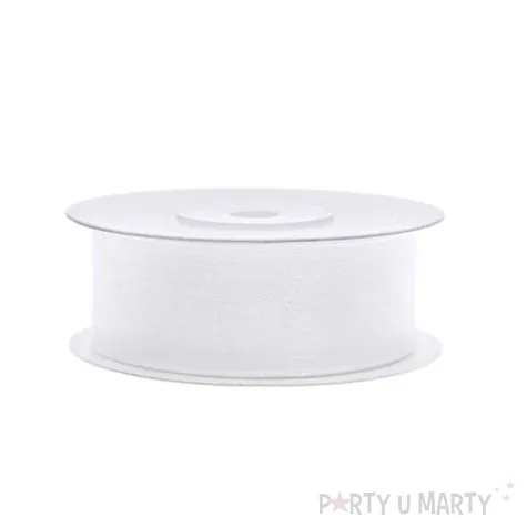 tasiemka szyfonowa biala 25 mm 25 m