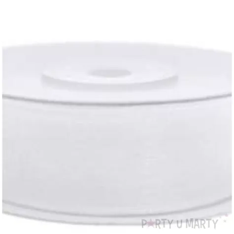 tasiemka szyfonowa biala partydeco 12 mm 25 m