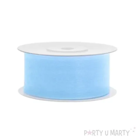 tasiemka szyfonowa blekitna 38 mm 25 m