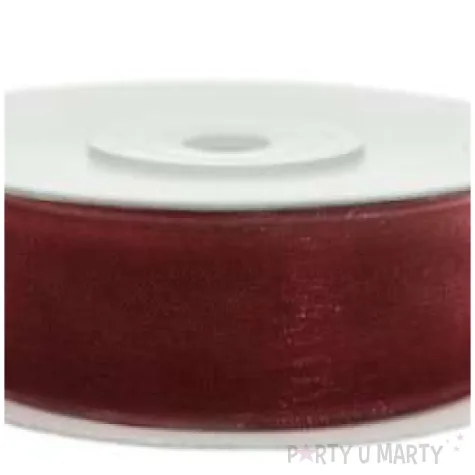 tasiemka szyfonowa bordowa 12 mm 25 m