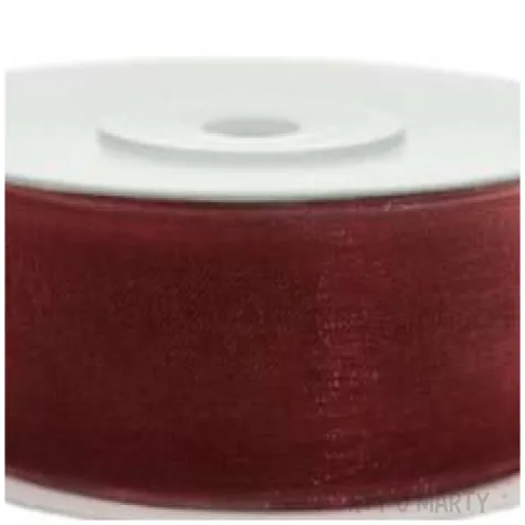 tasiemka szyfonowa bordowa 19 mm 25 m