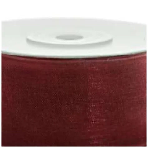 tasiemka szyfonowa bordowa 25 mm 25 m