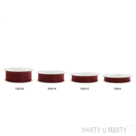 tasiemka szyfonowa bordowa 25 mm 25 m