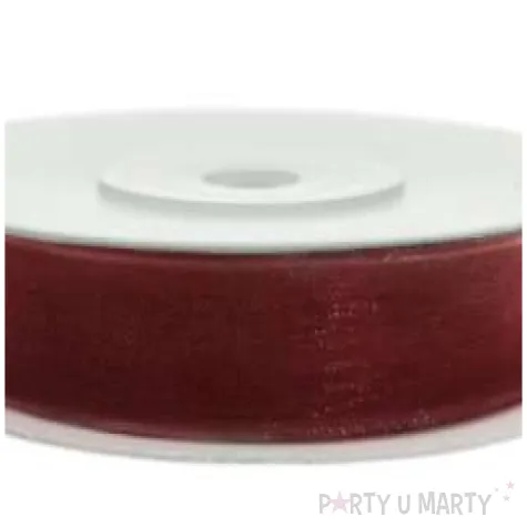 tasiemka szyfonowa bordowa 6 mm 25 m