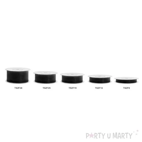 tasiemka szyfonowa czarna 19 mm 25 m