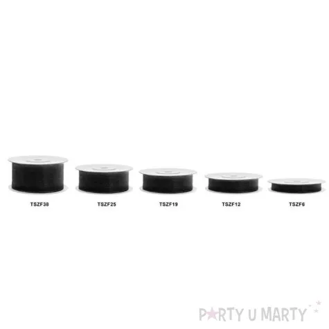 tasiemka szyfonowa czarna 25 mm 25 m