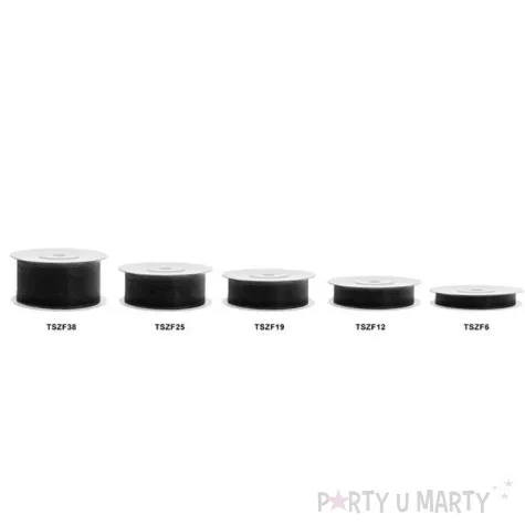 tasiemka szyfonowa czarna 38 mm 25 m